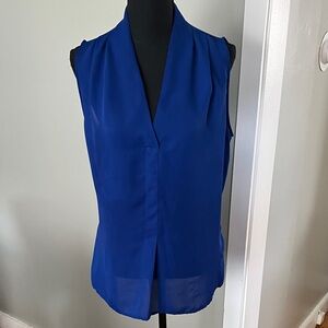 Elegant Blue Sleeveless Women's Top